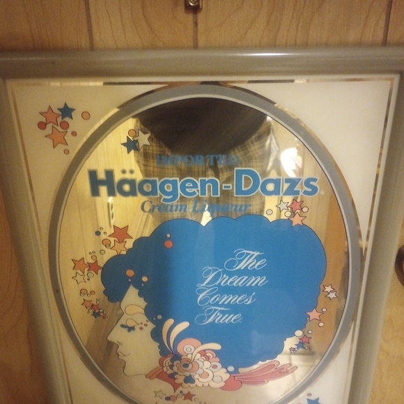 Vintage Peter Max Style Haagen-Dazs Cream Liqueur Advertising Mirror, - Picture 5 of 5